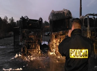 6 ciężarówek spłonęło na parkingu